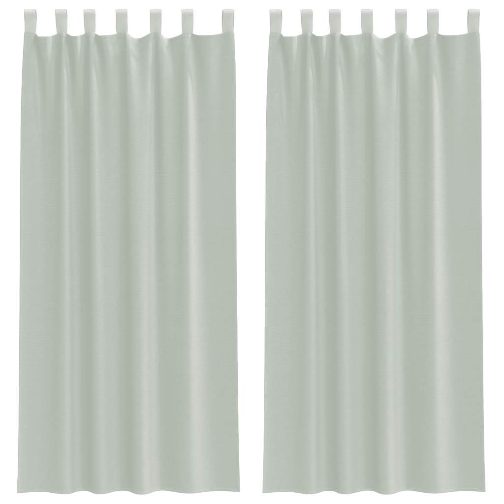 Voile Curtains with Loops 2 pcs Light Grey 140x225 cm