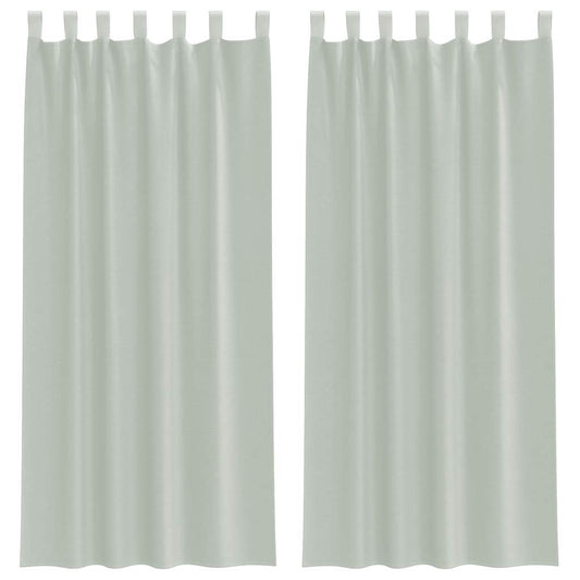 Voile Curtains with Loops 2 pcs Light Grey 140x245 cm