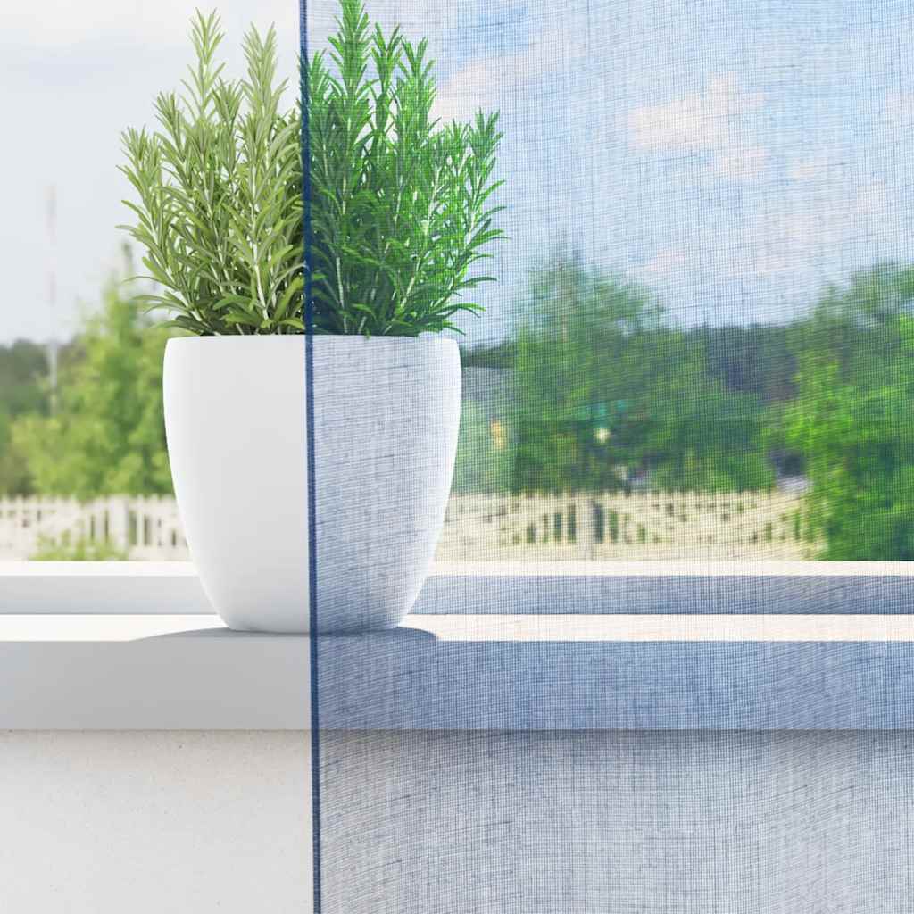 Voile Curtains with Loops 2 pcs Royal Blue 140x140 cm