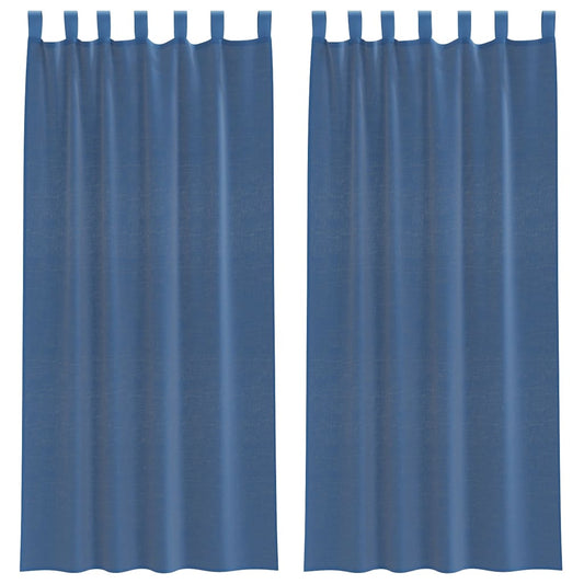 Voile Curtains with Loops 2 pcs Royal Blue 140x225 cm