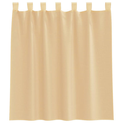 Voile Curtains with Loops 2 pcs Sand 140x140 cm