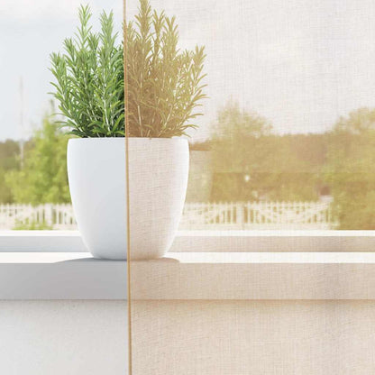 Voile Curtains with Loops 2 pcs Sand 140x175 cm