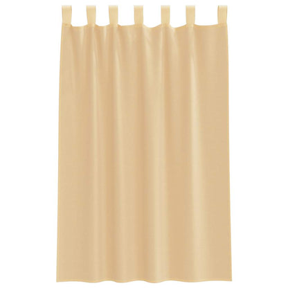 Voile Curtains with Loops 2 pcs Sand 140x175 cm