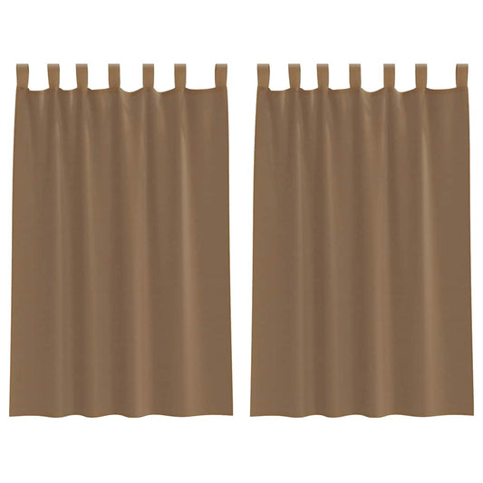 Voile Curtains with Loops 2 pcs Light Brown 140x175 cm