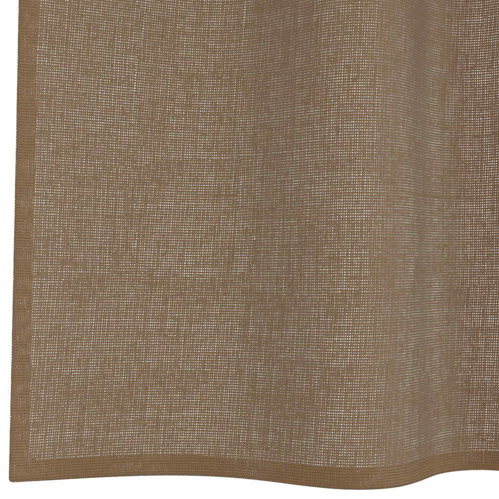 Voile Curtains with Loops 2 pcs Light Brown 140x225 cm
