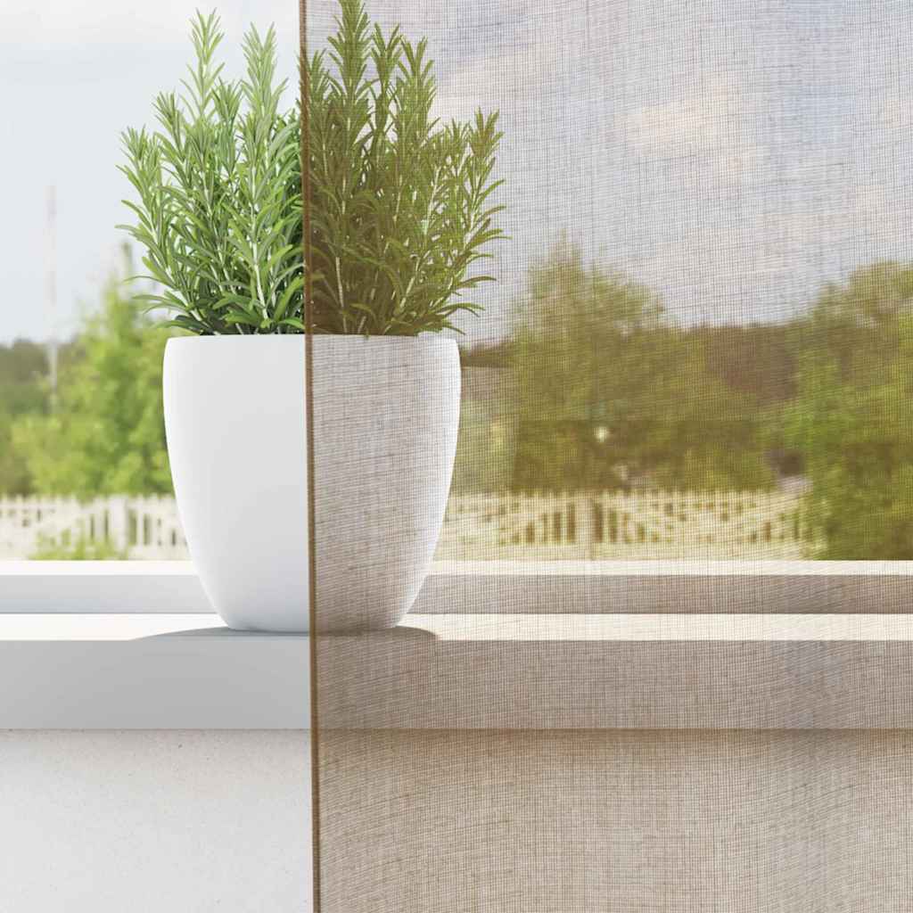 Voile Curtains with Loops 2 pcs Light Brown 140x260 cm