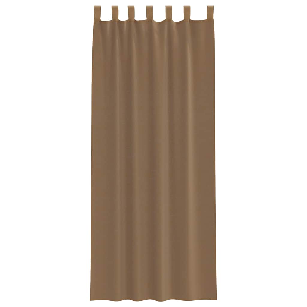 Voile Curtains with Loops 2 pcs Light Brown 140x260 cm