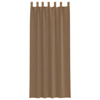 Voile Curtains with Loops 2 pcs Light Brown 140x260 cm