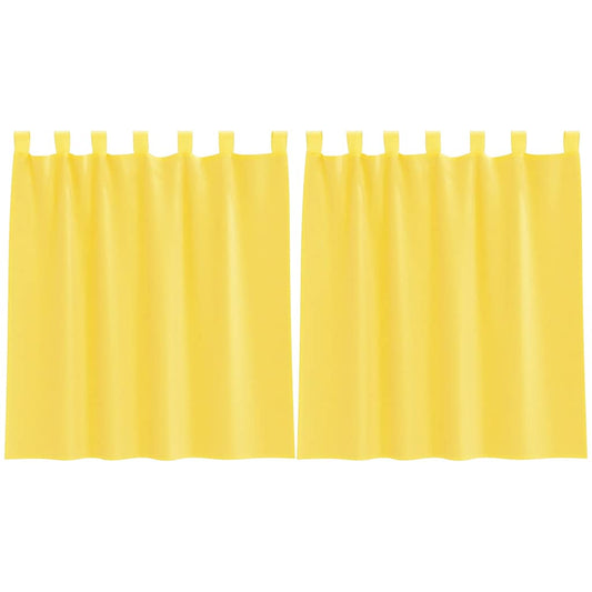 Voile Curtains with Loops 2 pcs Yellow 140x140 cm