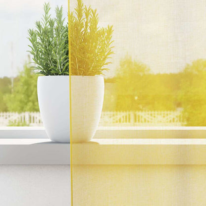 Voile Curtains with Loops 2 pcs Yellow 140x245 cm
