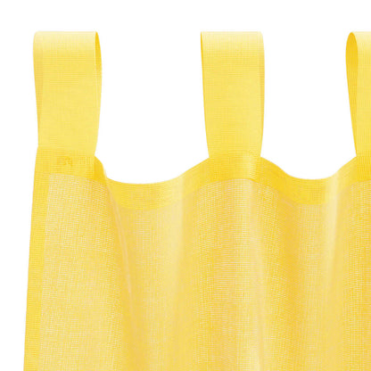 Voile Curtains with Loops 2 pcs Yellow 140x245 cm