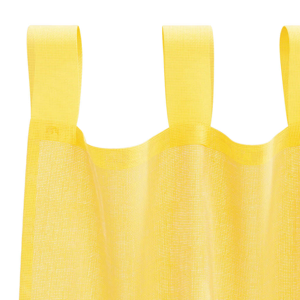Voile Curtains with Loops 2 pcs Yellow 140x260 cm