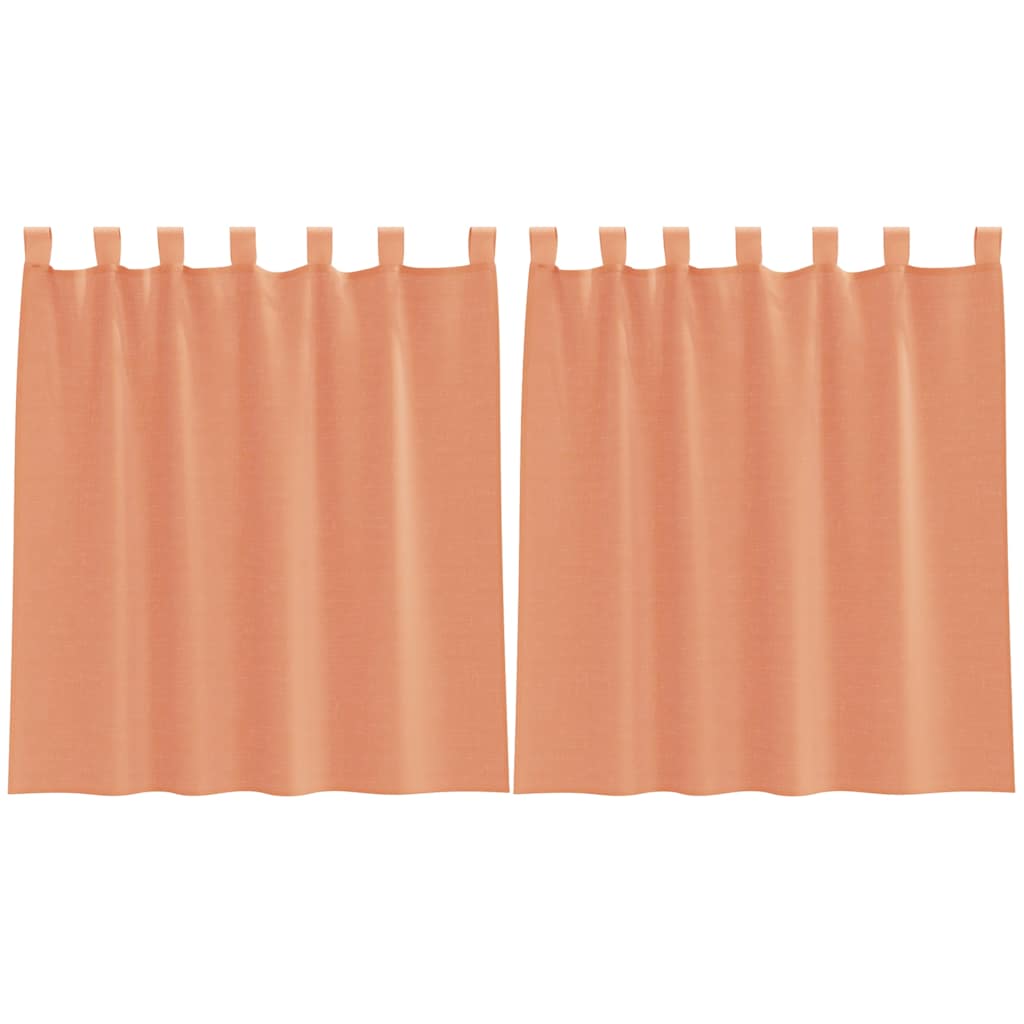 Voile Curtains with Loops 2 pcs Terracotta 140x140 cm