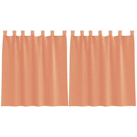 Voile Curtains with Loops 2 pcs Terracotta 140x140 cm