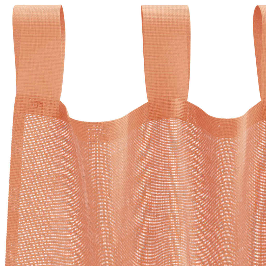 Voile Curtains with Loops 2 pcs Terracotta 140x140 cm