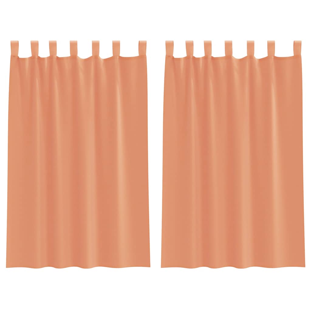 Voile Curtains with Loops 2 pcs Terracotta 140x175 cm
