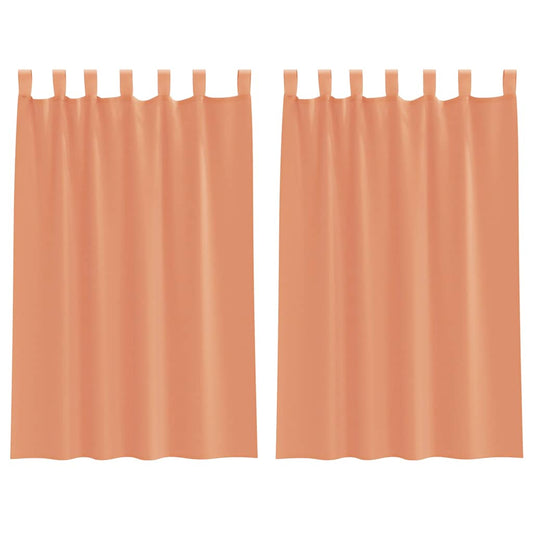 Voile Curtains with Loops 2 pcs Terracotta 140x175 cm