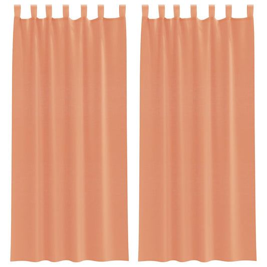 Voile Curtains with Loops 2 pcs Terracotta 140x225 cm