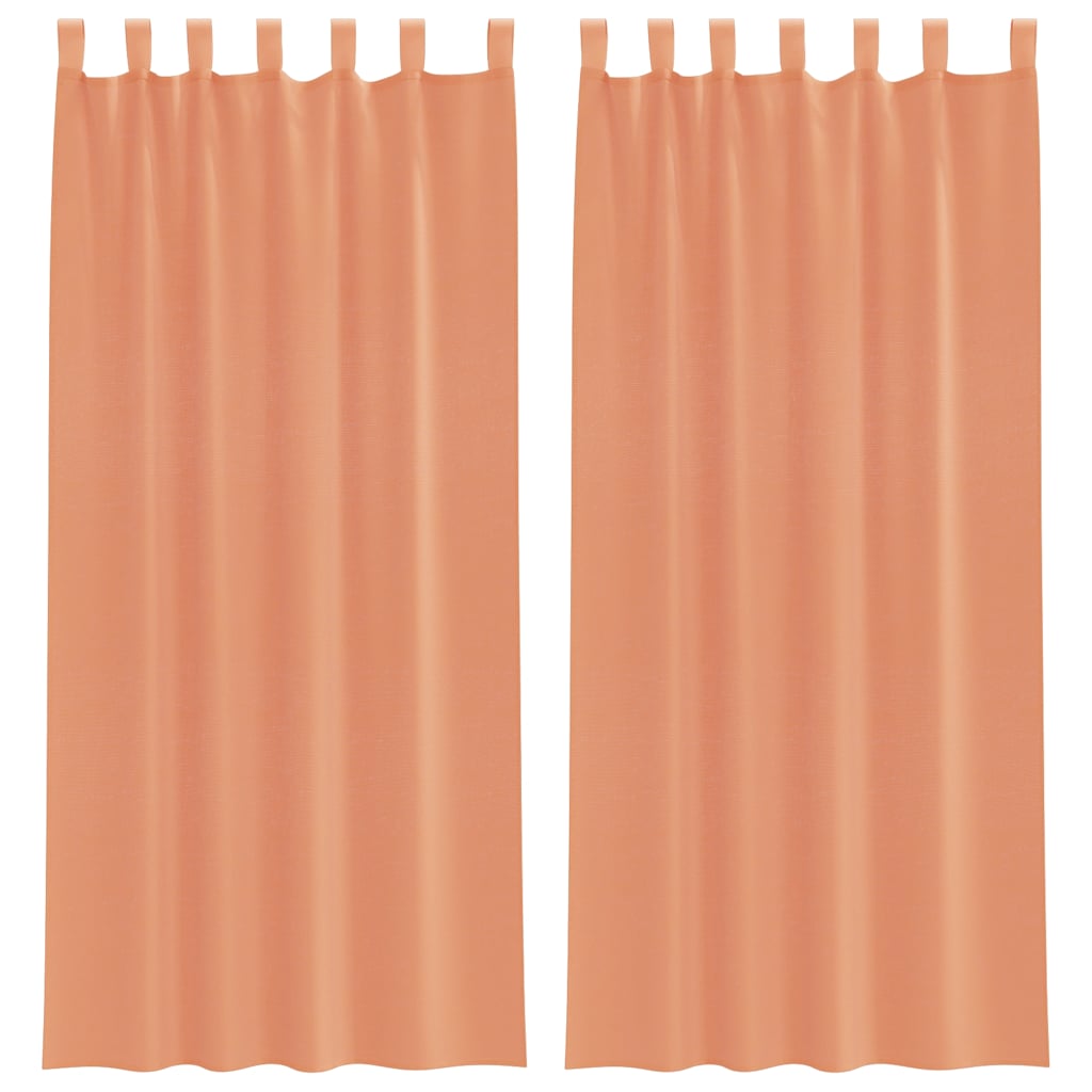 Voile Curtains with Loops 2 pcs Terracotta 140x245 cm