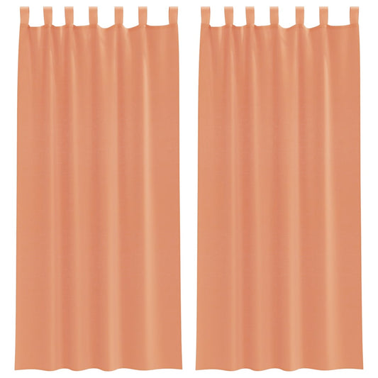 Voile Curtains with Loops 2 pcs Terracotta 140x245 cm