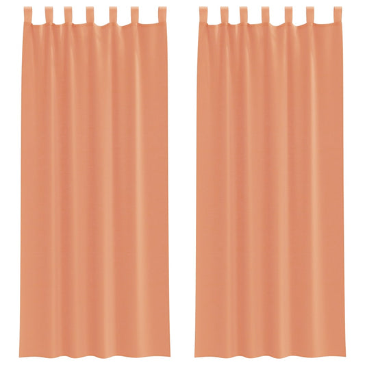 Voile Curtains with Loops 2 pcs Terracotta 140x260 cm