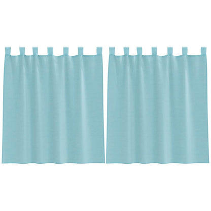Voile Curtains with Loops 2 pcs Turquoise 140x140 cm