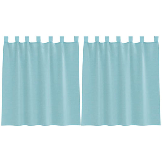 Voile Curtains with Loops 2 pcs Turquoise 140x140 cm
