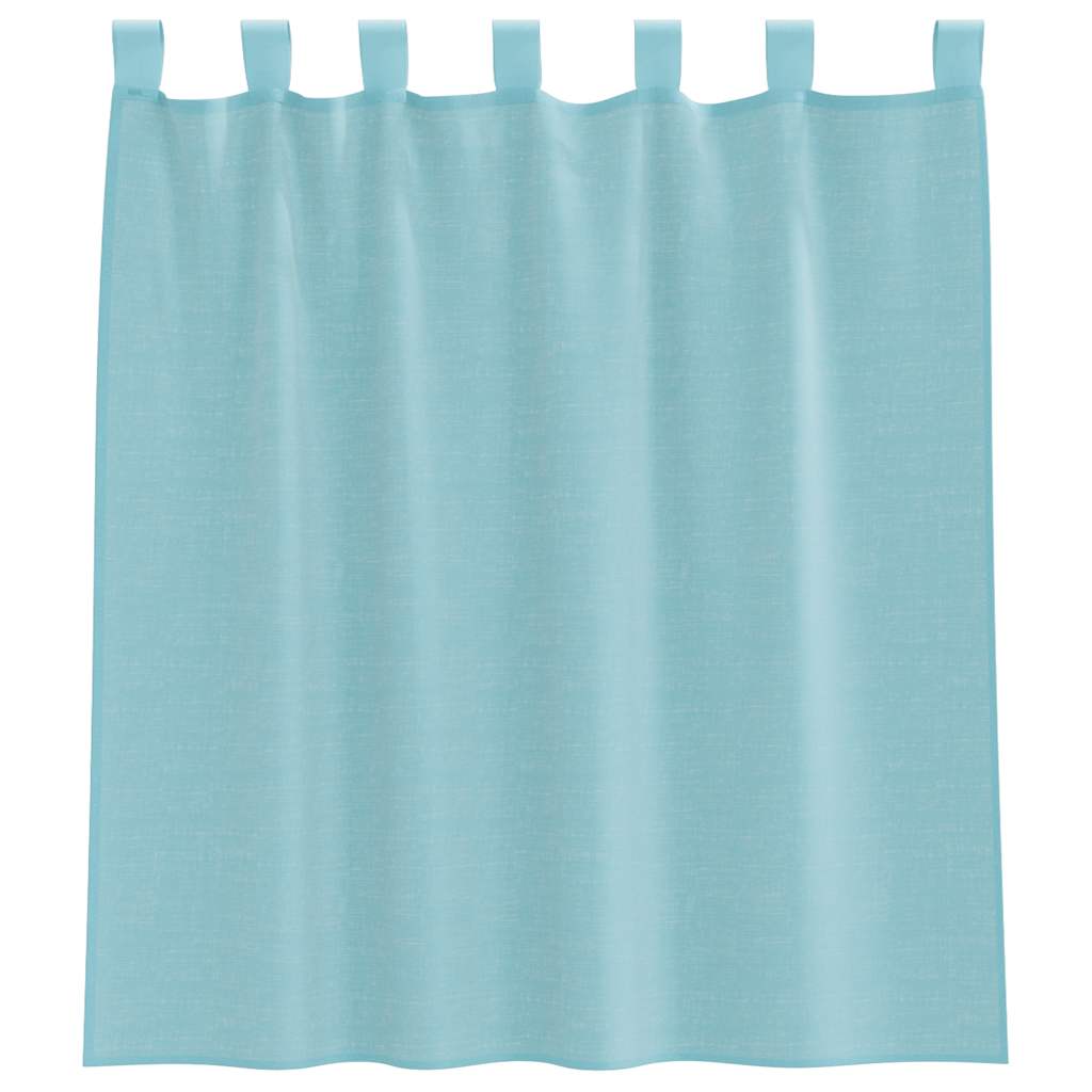 Voile Curtains with Loops 2 pcs Turquoise 140x140 cm