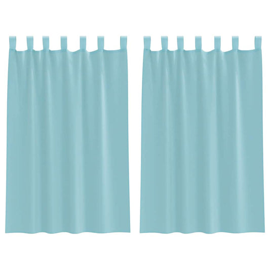 Voile Curtains with Loops 2 pcs Turquoise 140x175 cm
