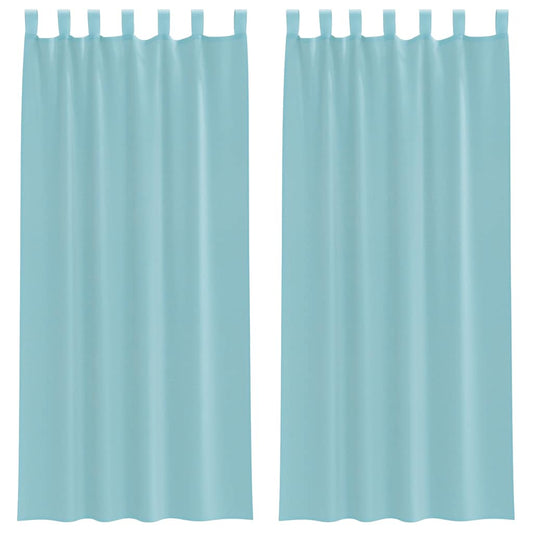 Voile Curtains with Loops 2 pcs Turquoise 140x225 cm