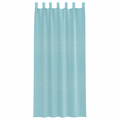 Voile Curtains with Loops 2 pcs Turquoise 140x245 cm