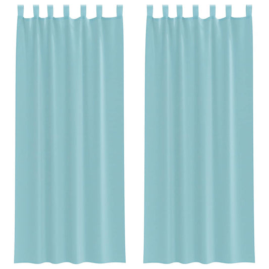 Voile Curtains with Loops 2 pcs Turquoise 140x260 cm
