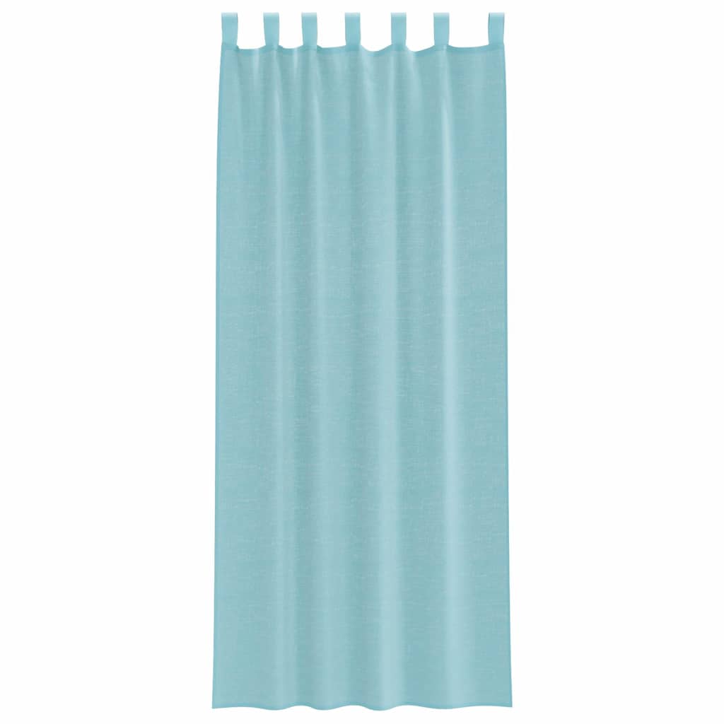 Voile Curtains with Loops 2 pcs Turquoise 140x260 cm