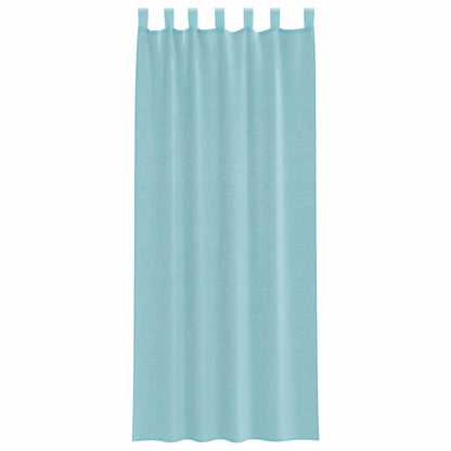 Voile Curtains with Loops 2 pcs Turquoise 140x260 cm