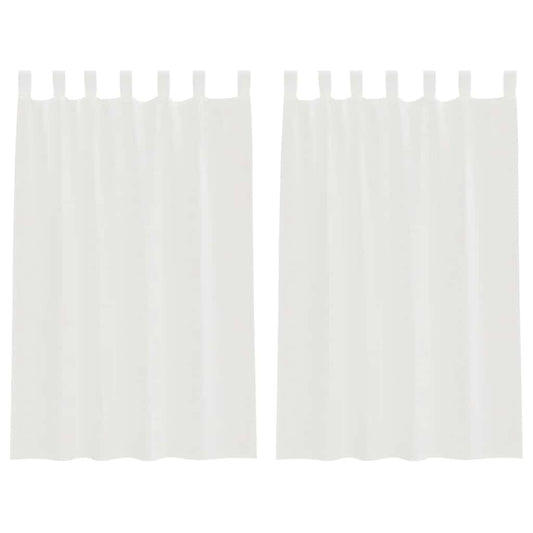 Voile Curtains with Loops 2 pcs White 140x175 cm