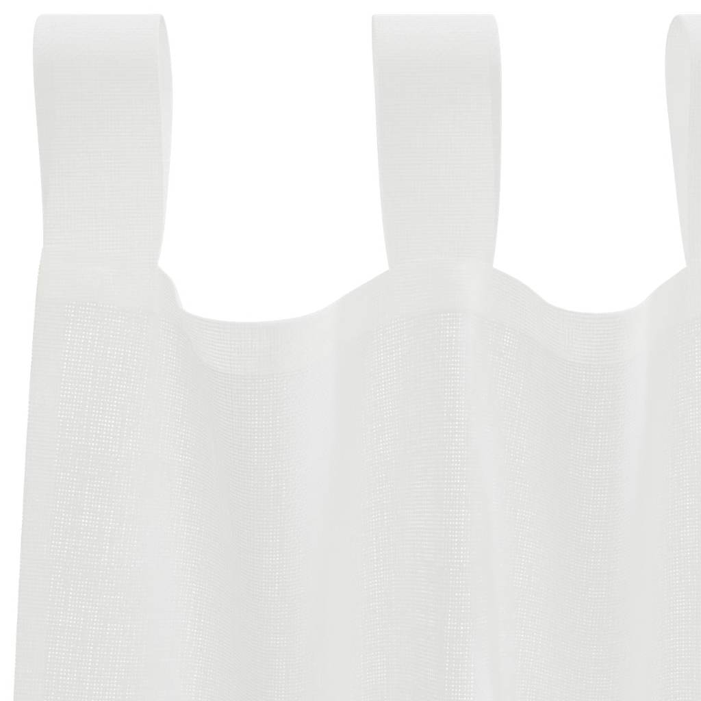 Voile Curtains with Loops 2 pcs White 140x175 cm