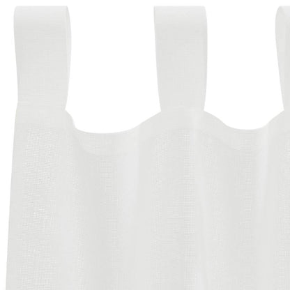 Voile Curtains with Loops 2 pcs White 140x175 cm