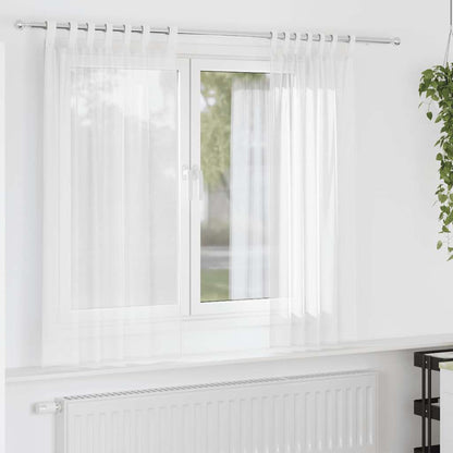 Voile Curtains with Loops 2 pcs White 140x175 cm