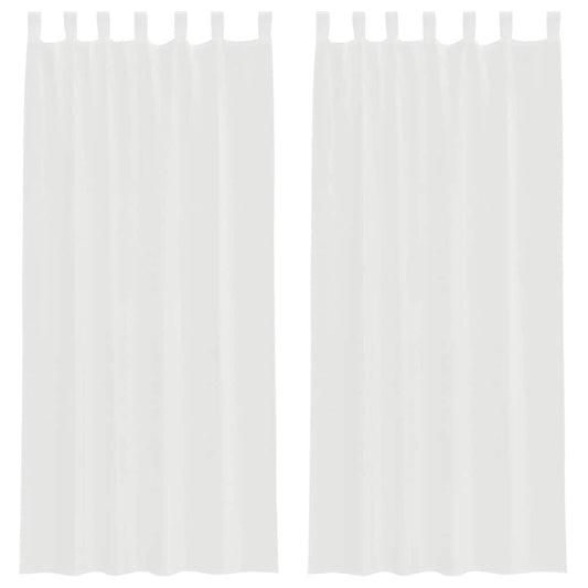 Voile Curtains with Loops 2 pcs White 140x225 cm