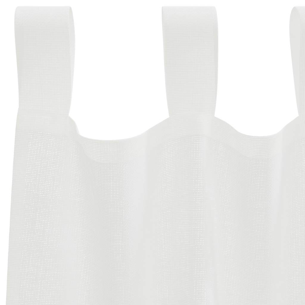 Voile Curtains with Loops 2 pcs White 140x225 cm