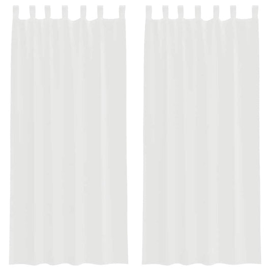 Voile Curtains with Loops 2 pcs White 140x245 cm