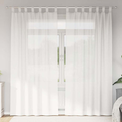 Voile Curtains with Loops 2 pcs White 140x245 cm