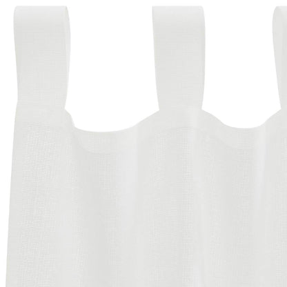 Voile Curtains with Loops 2 pcs White 140x260 cm