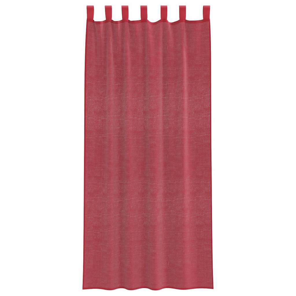 Voile Curtains with Loops 2 pcs Wine Red 140x245 cm