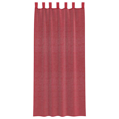 Voile Curtains with Loops 2 pcs Wine Red 140x245 cm