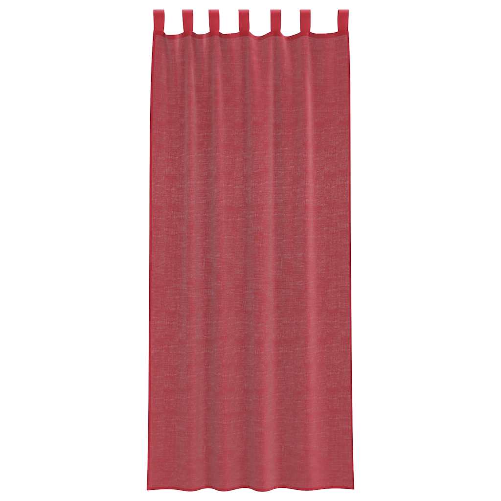 Voile Curtains with Loops 2 pcs Wine Red 140x260 cm