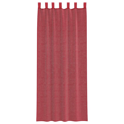 Voile Curtains with Loops 2 pcs Wine Red 140x260 cm