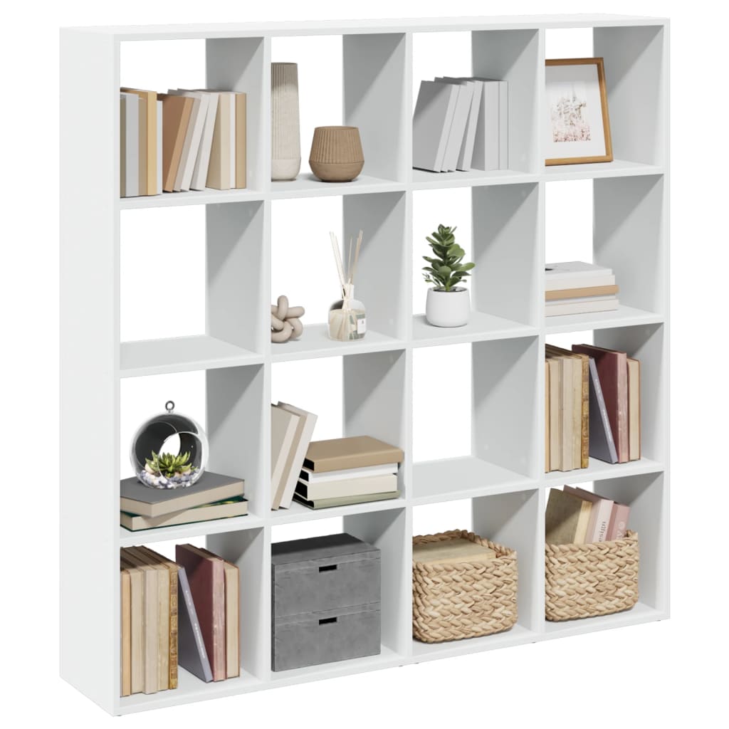 Book Cabinet White 137,5x29x137,5 cm Engineered Wood