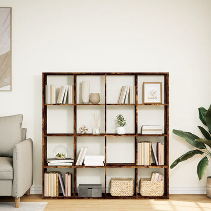 Book Cabinet Smoked Oak 137,5x29x137,5 cm Engineered Wood