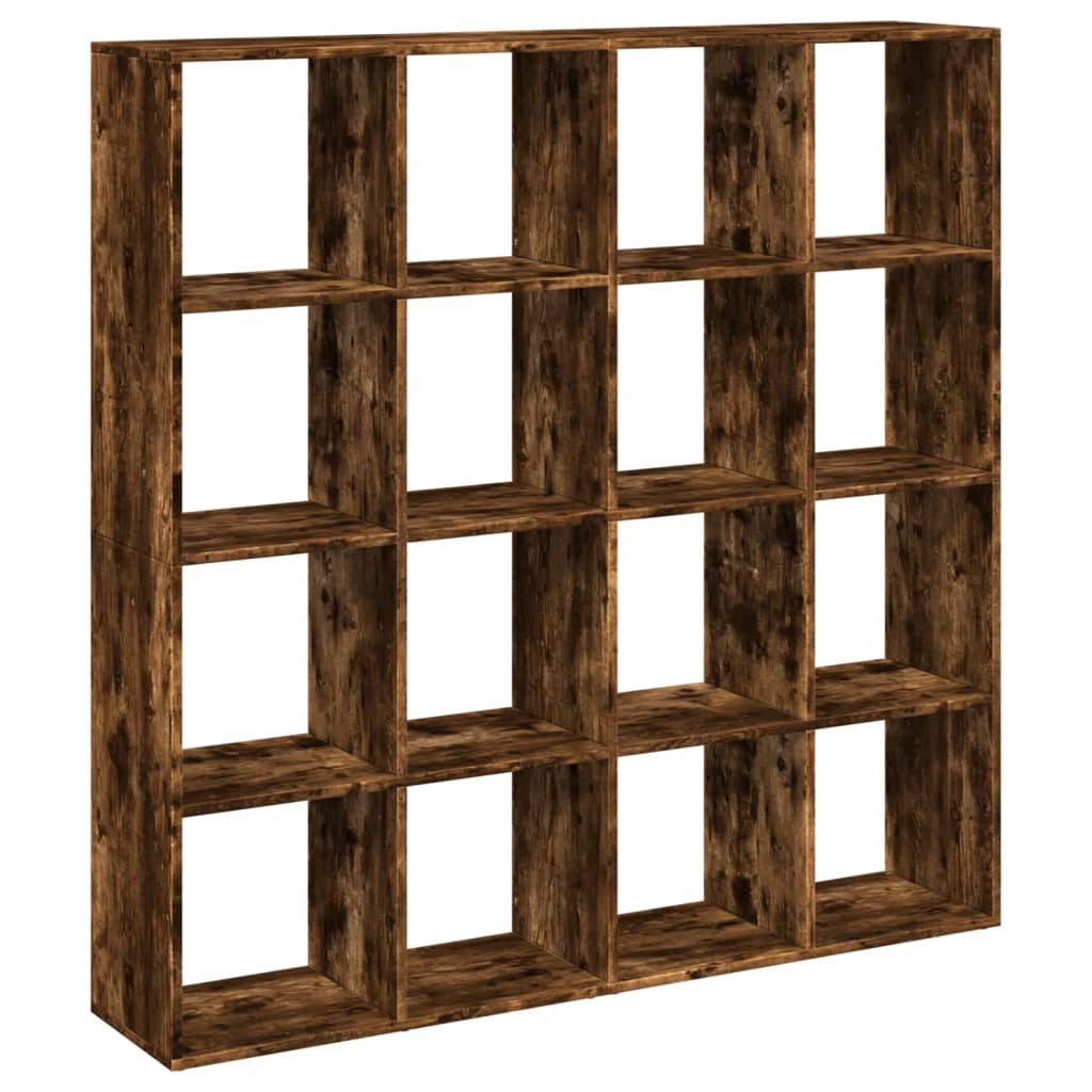 Book Cabinet Smoked Oak 137,5x29x137,5 cm Engineered Wood